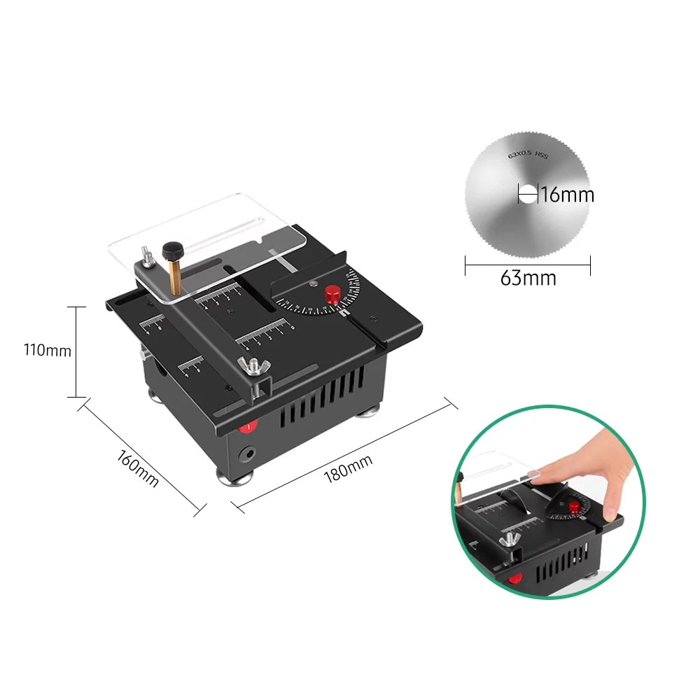 100W Multi-Functional Table Saw Mini Desktop Electric Saw Cutter Z6653