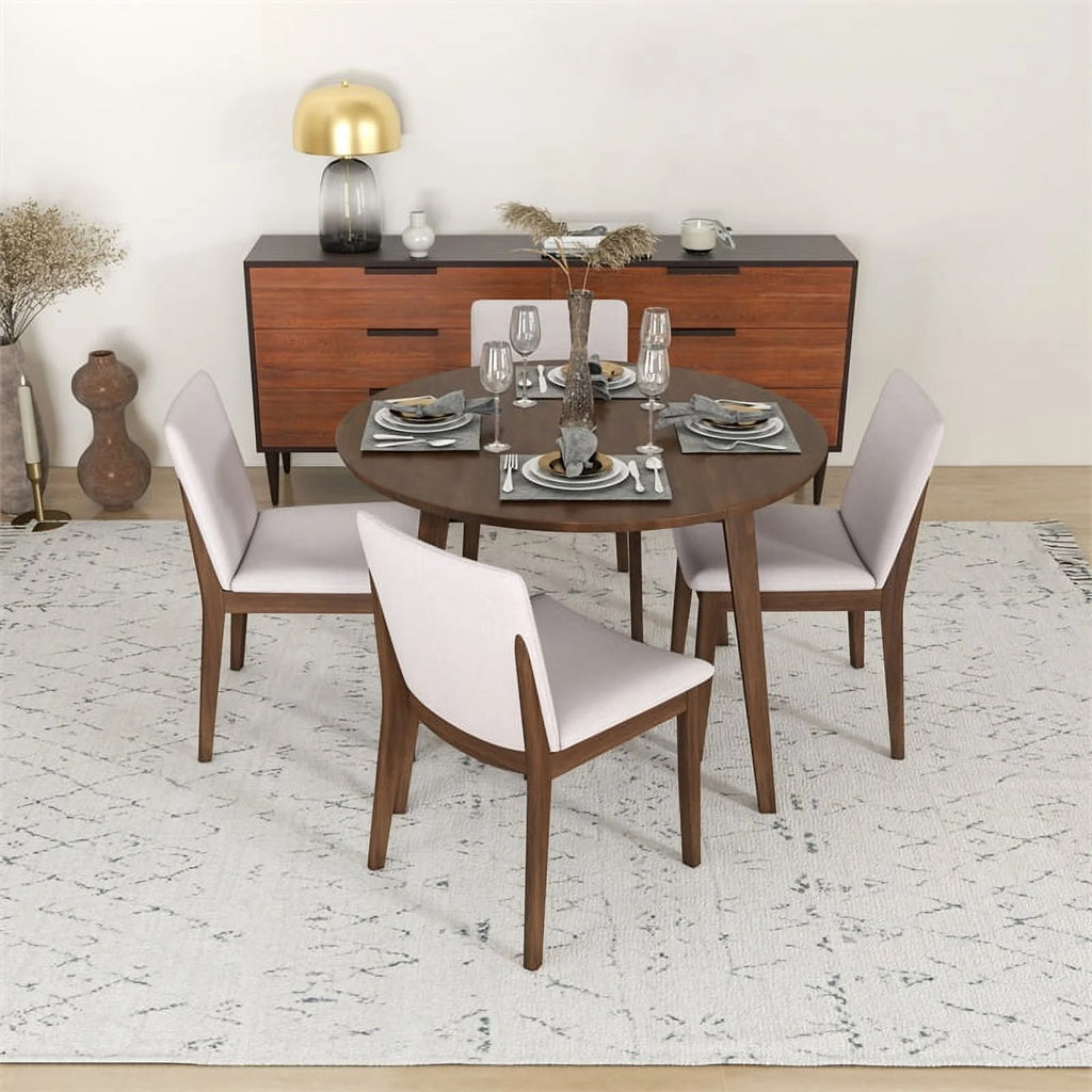Solid Wood Dining Table and 4 Chair Set C37517