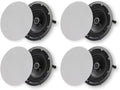 White 8 Inch 2-Way In Ceiling Round Speakers, 4 Pack E1353
