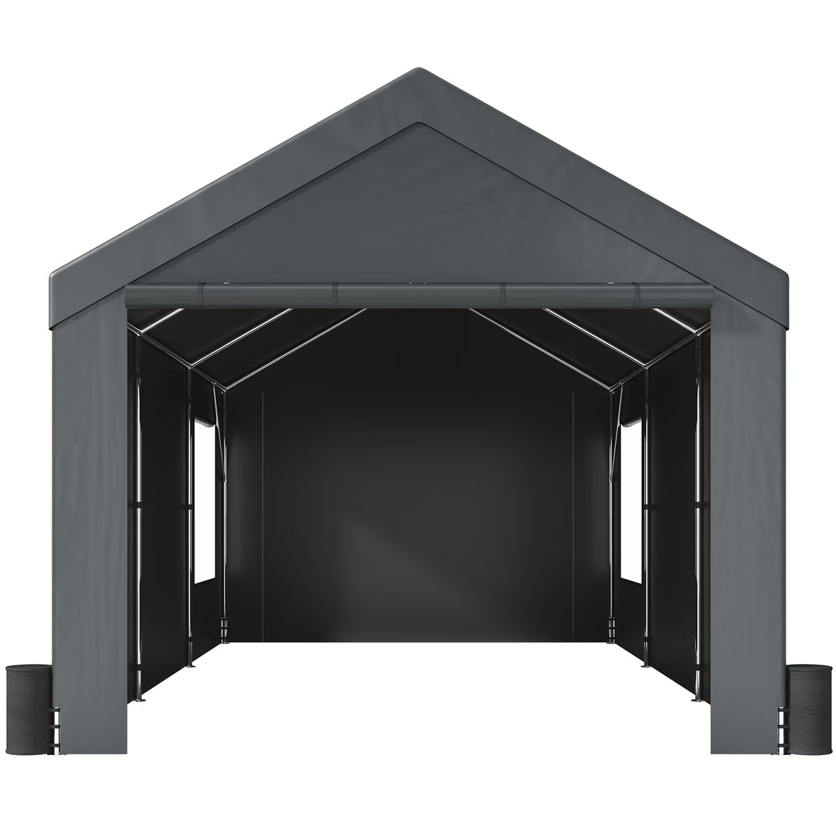 10 x 20 Feet Carport Canopy with Side Walls and Windows A28920