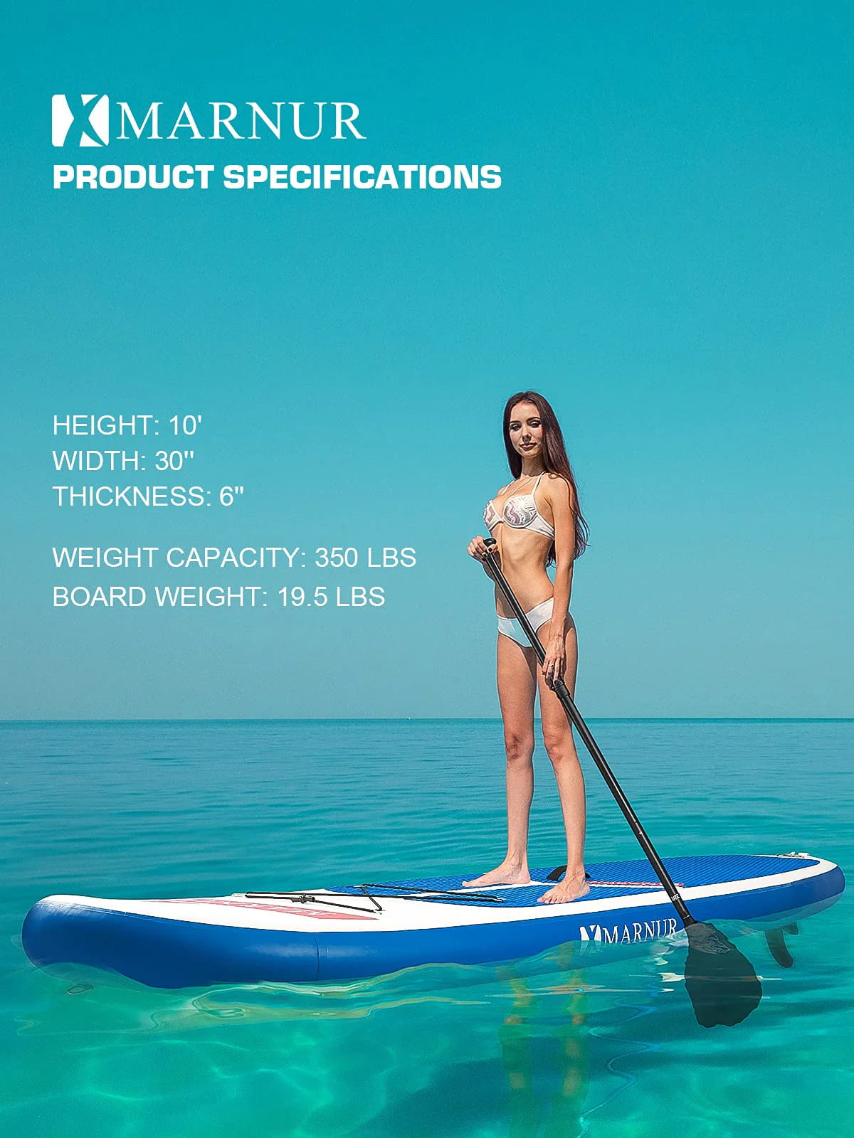 Inflatable Paddle Board with Non-Slip Deck and Pump and Paddle I616
