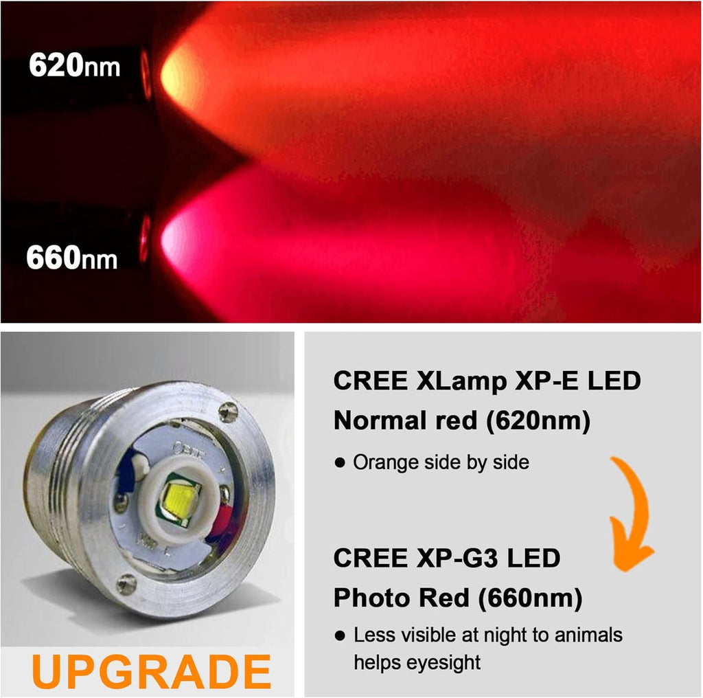 Predator Light with Interchangeable Red Green White LED Hunting Flashlight with Scope Mount B751