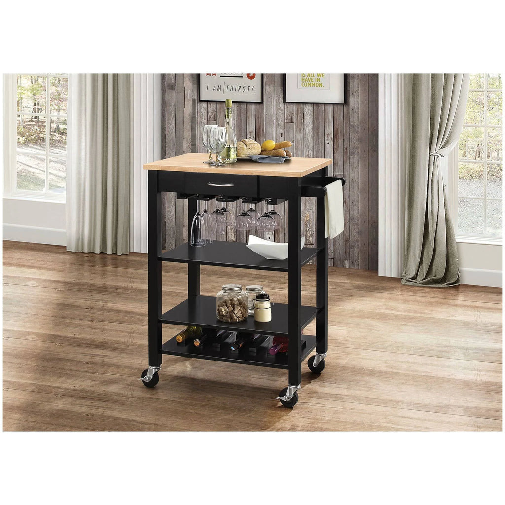 Kitchen Cart Natural & Black C99517