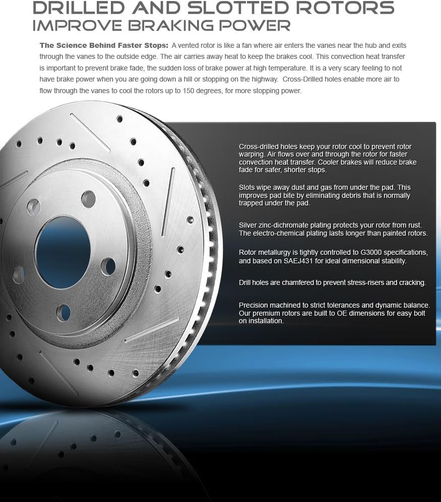 4 Lug Brake Disc Rotors with Ceramic Brake Pads M170