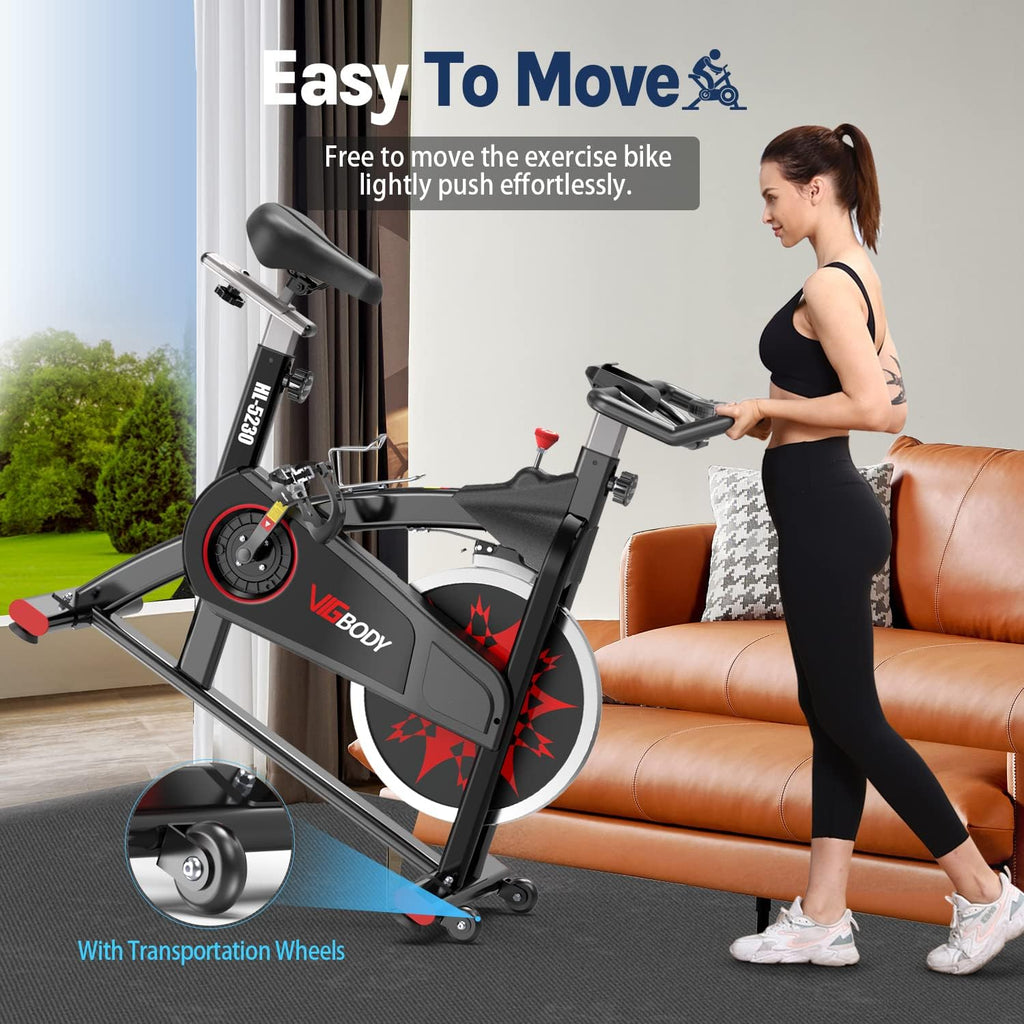 Exercise Bike Indoor Cycling Bike Adjustable Stationary Bicycle Upright Bike J14282