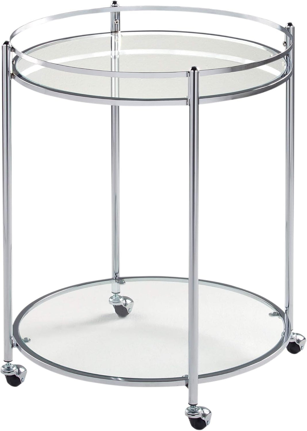 2-Tier Tempered Glass Bar Serving Cart B389442