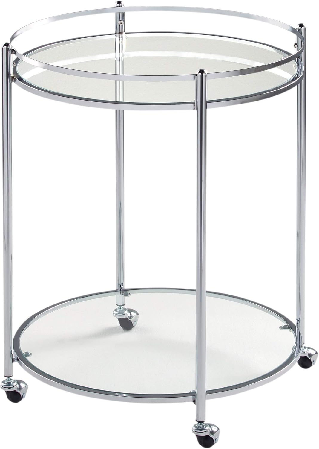 2-Tier Tempered Glass Bar Serving Cart B389442