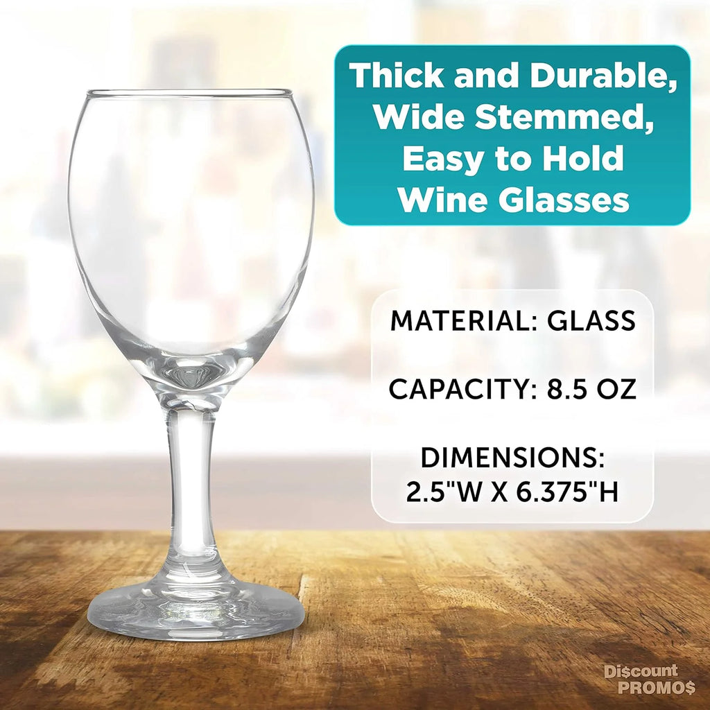 Clear 8.5 Oz Wine Glasses Set W713