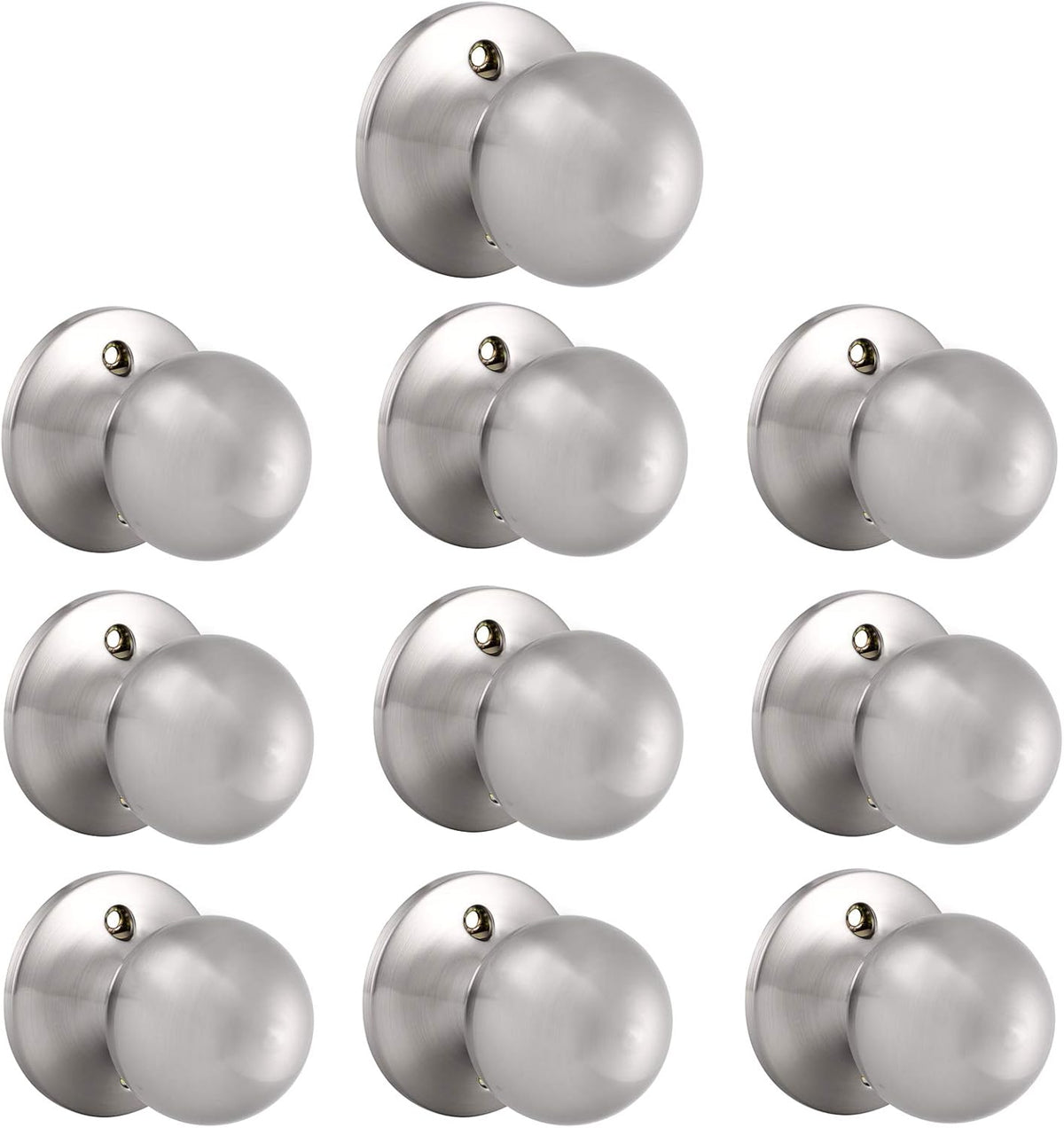 Keyless Privacy Door Handle Lockset, Satin Nickel, 10 Pack B401