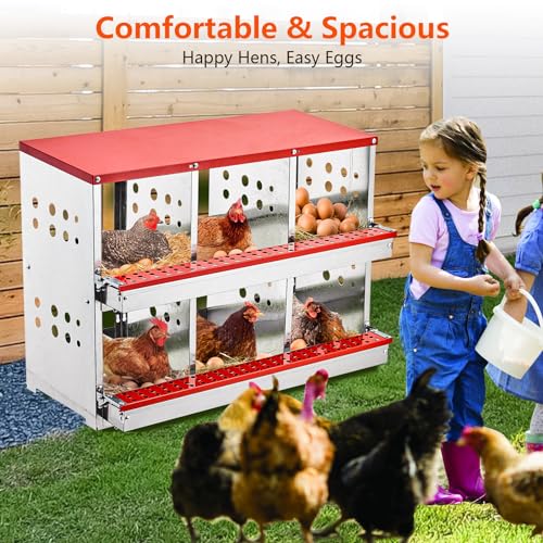 6 Compartment Metal Chicken Nesting Boxes V64992