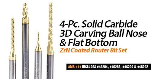 3-Pc CNC 2D/3D Carving Ball Nose Router Bit Y9128