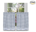 Buffalo Check Window Curtain Tier Pair, 58" X 24", Grey (Set of 2) F429468