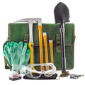 15-Piece Rockhound Mining Kit with Hammer, Chisels, Musette Bag P250349