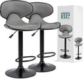 Adjustable Bar Stools Set of 2 Grey O101