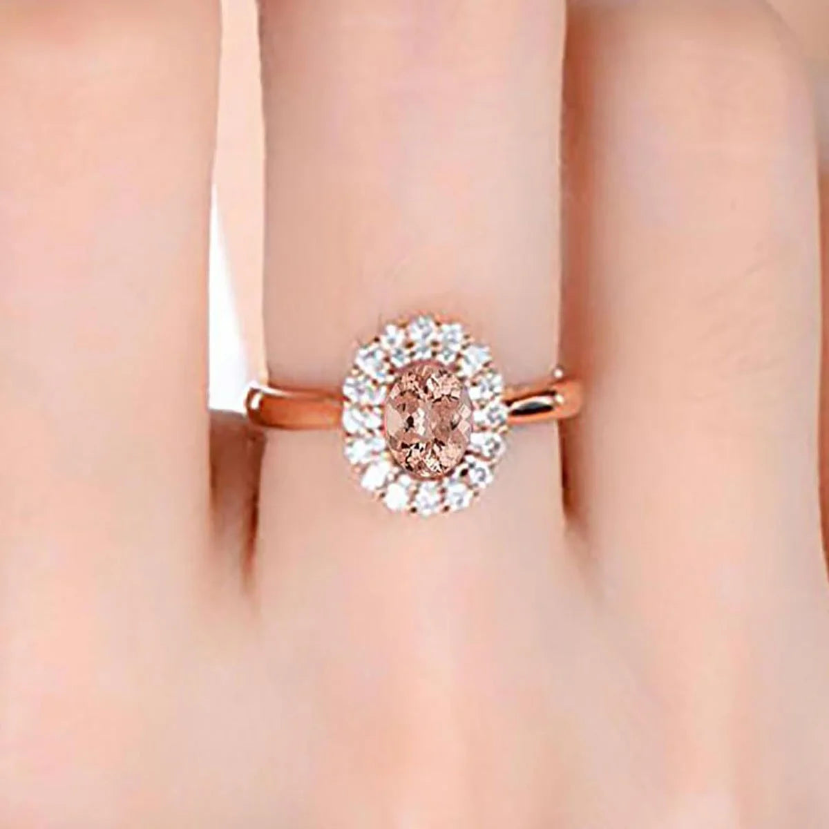 10k Rose Gold Morganite and Diamond Engagement Ring Y264965