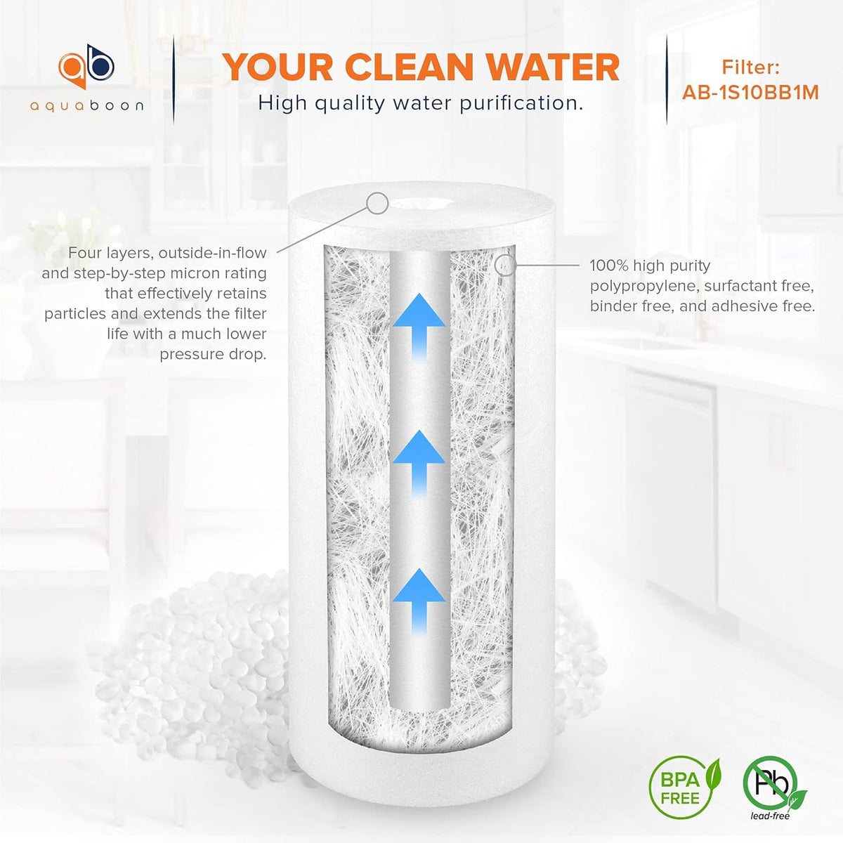 1 Micron 10 Sediment Water Filter Replacement Cartridge L10457