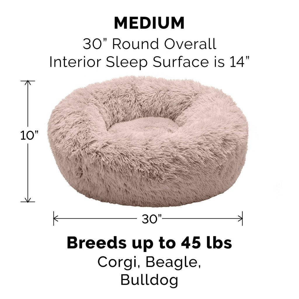 Long Fur Donut Dog Bed V48628