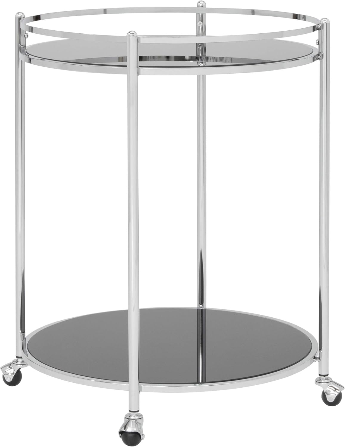 2-Tier Tempered Glass Bar Serving Cart B389442
