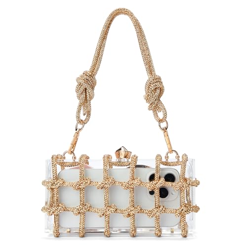 Clear Acrylic Rhinestone Clutch I2483
