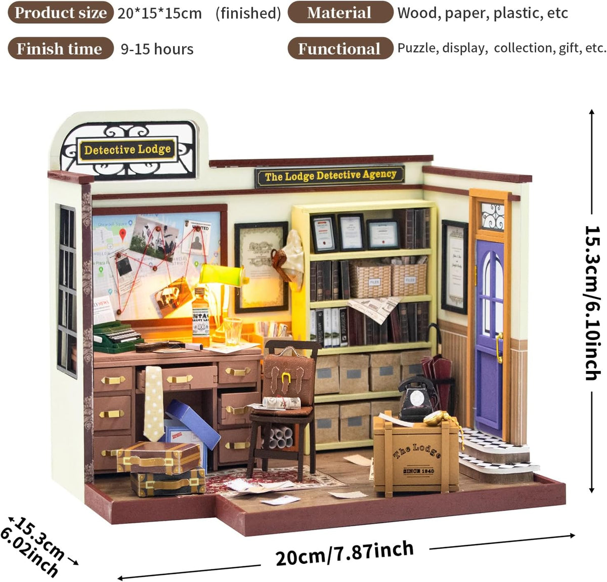 3D Wooden Miniature Dollhouse Kit with Furniture S1399