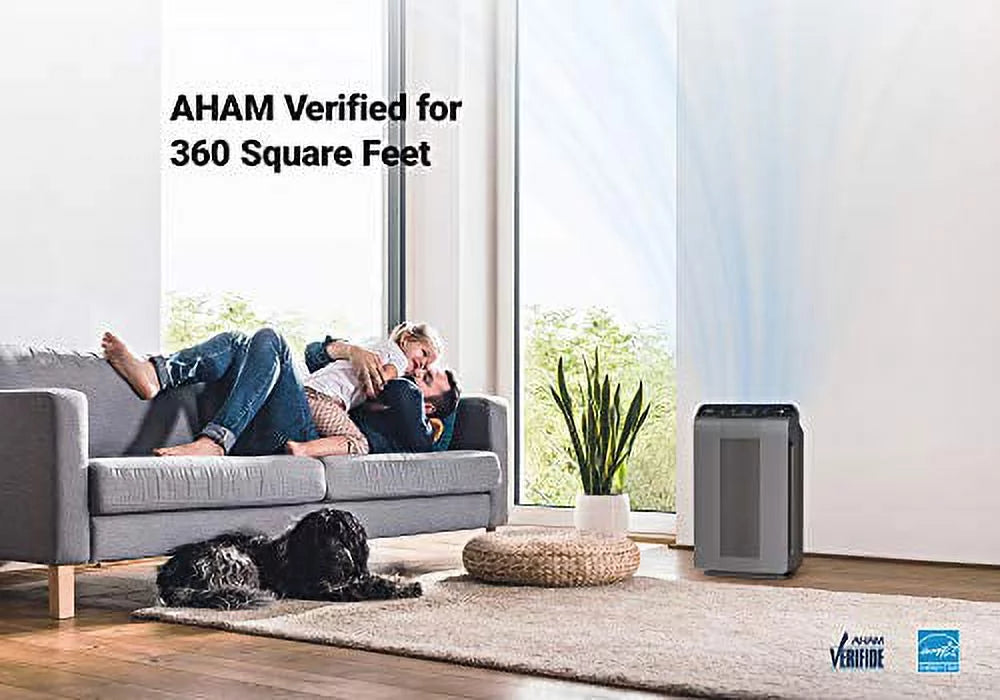 Gray Air Purifier with True HEPA and Carbon Filter Q74918