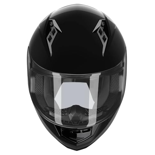Compact Motorcycle Helmet - Matte Black, Large - Full Face w/ Tinted Visor Z6946
