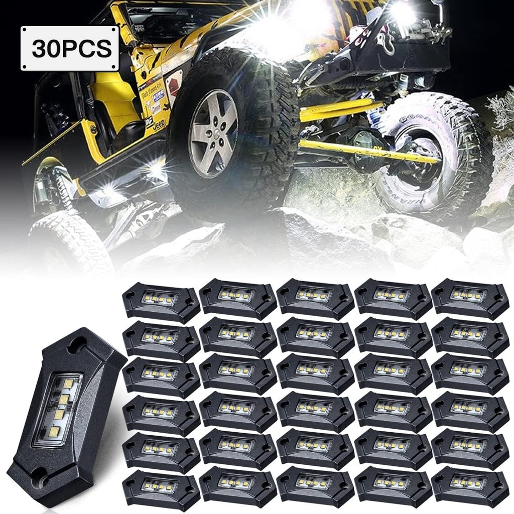 White 8Pods IP68 Waterproof LED Rock Lights Q616