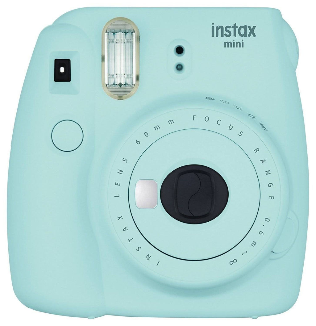 Ice Blue Instant Film Camera with 20PK Film, Blue Camera Case, Frames W445