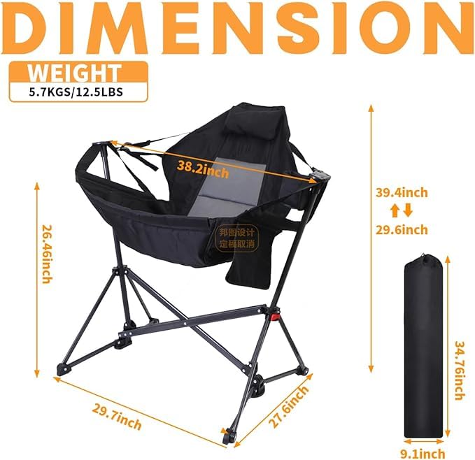 Hammock Chair with Cup Holder and Side Pocket A7896