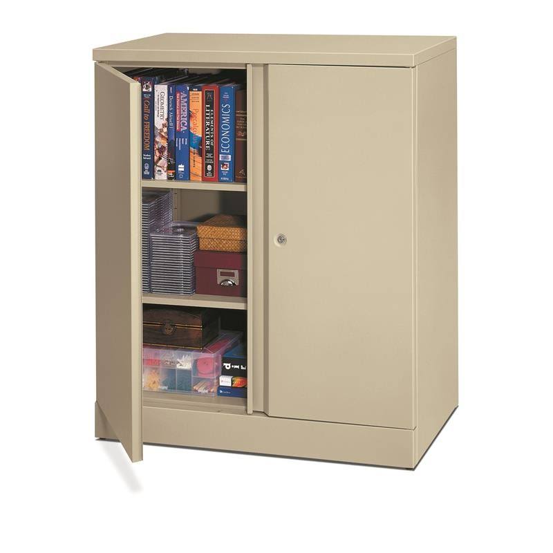 3 Shelf Metal Storage Cabinet in Putty O586