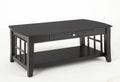 Black Rectangle Coffee Table with Storage and Shelf U581