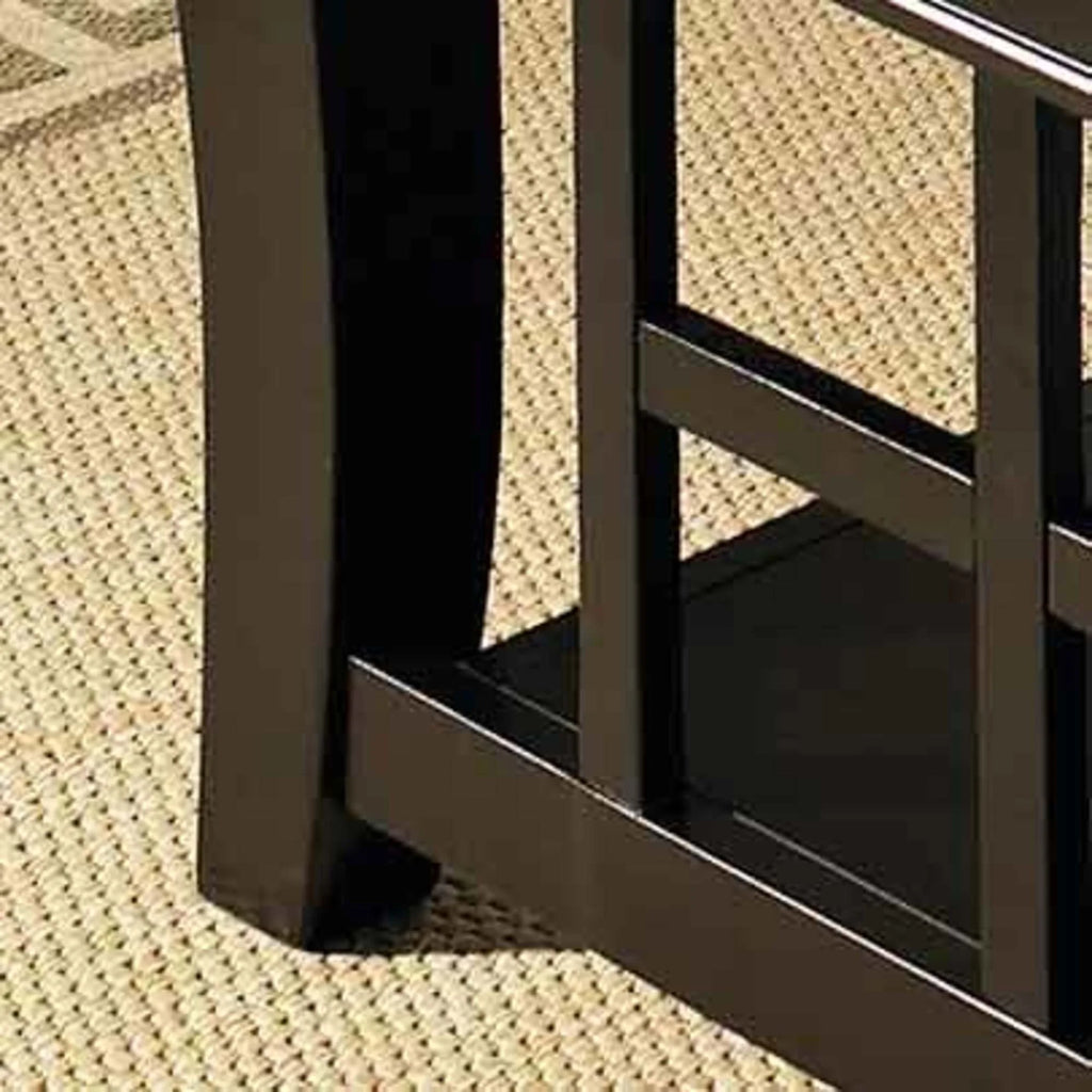Black Rectangle Coffee Table with Storage and Shelf U581
