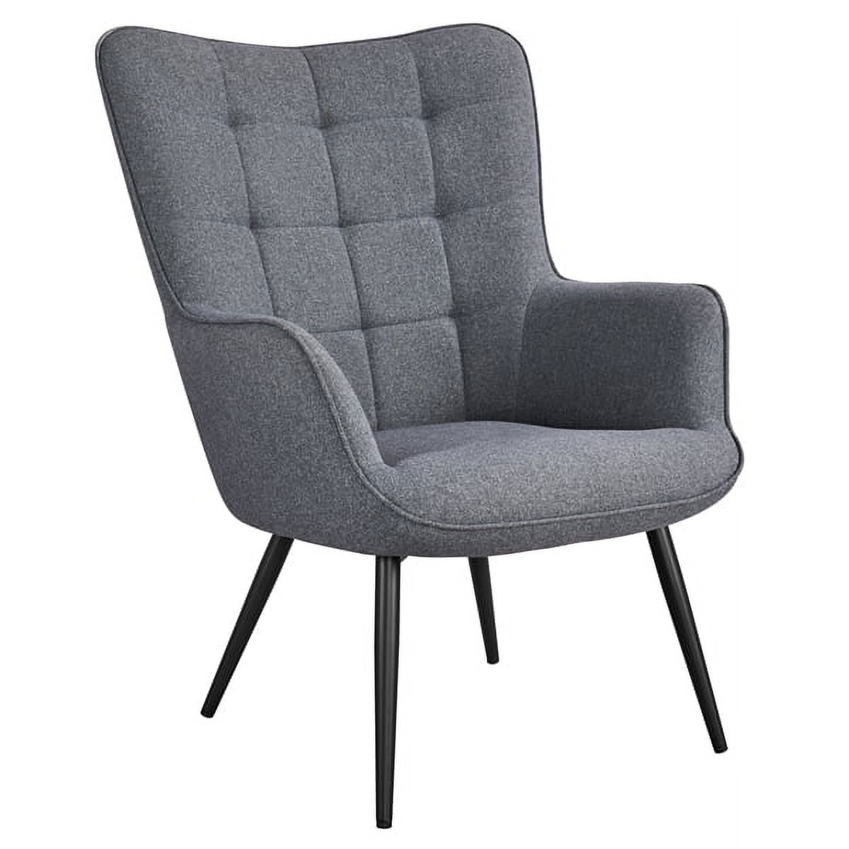 Gray Upholstered Accent Chair and Ottoman Set H602