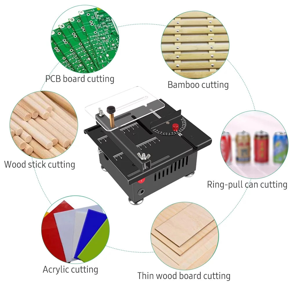 100W Multi-Functional Table Saw Mini Desktop Electric Saw Cutter Z6653