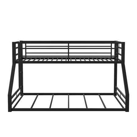 Black Metal Bunk Bed Twin-over-Queen W165