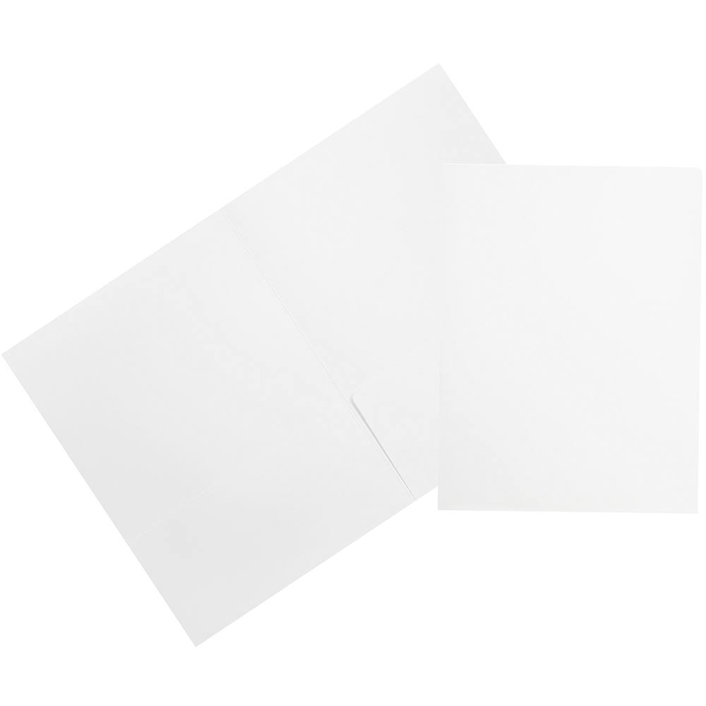 White 9 x 12 Two Pocket Folders 50/Pack V3467