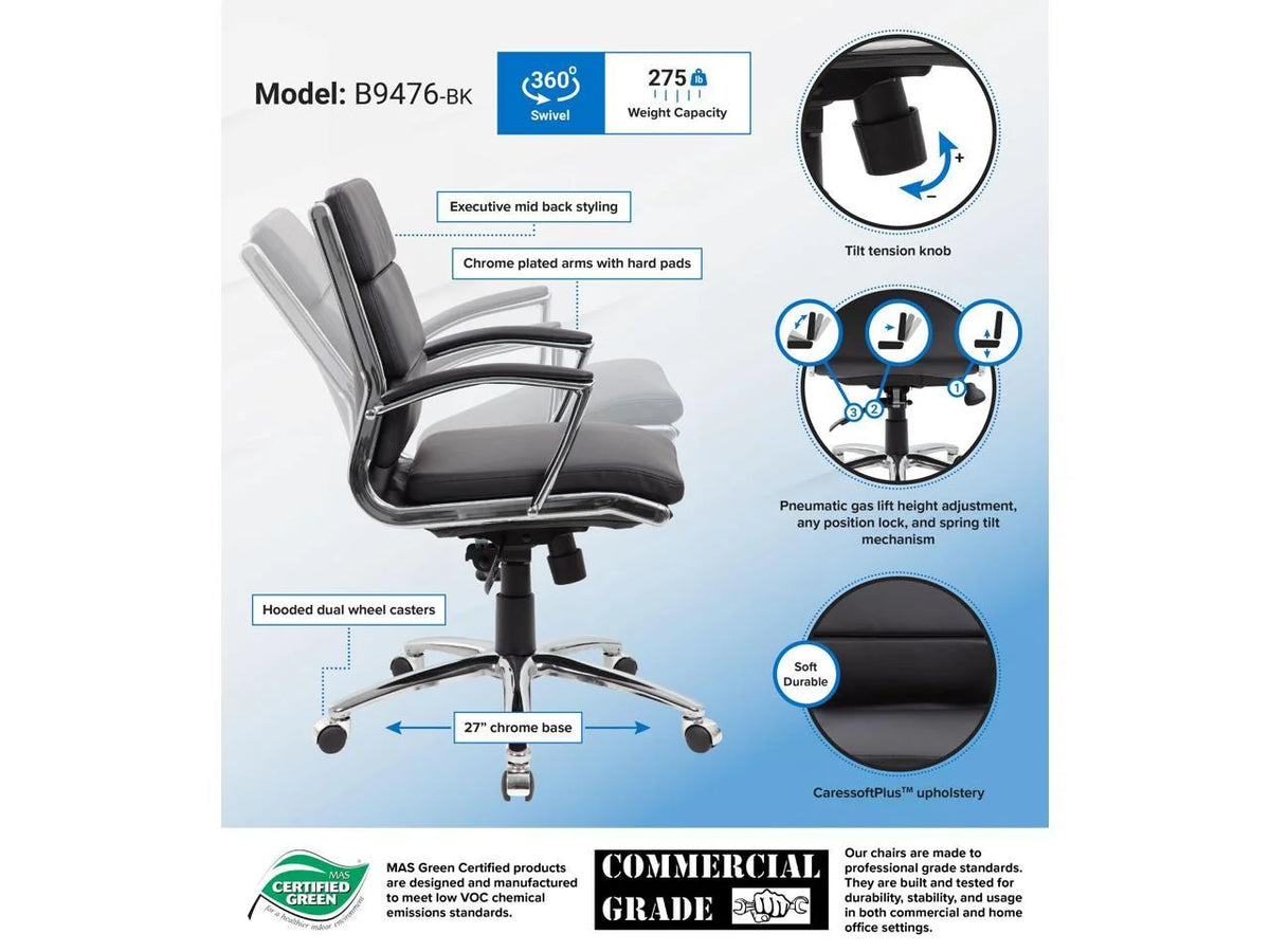 Black Mid-Back Executive Chair G4948