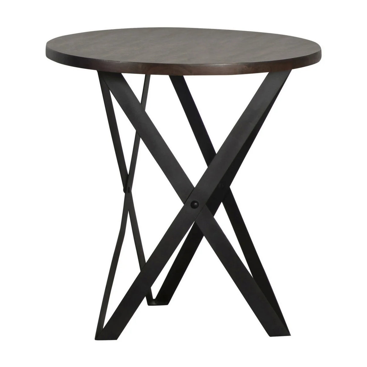 24 Inch Round Acacia Wood Side End Table D79067