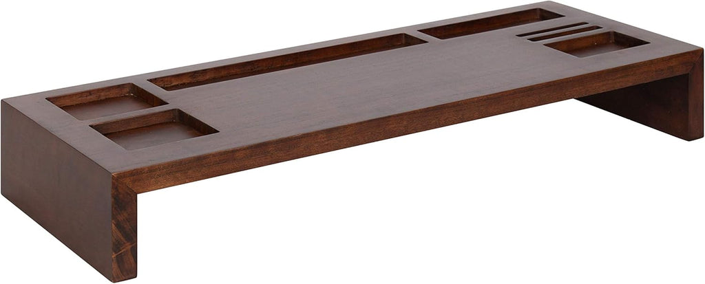 Black Wood Monitor Riser Desk Organizer, Pack of 2 A81334