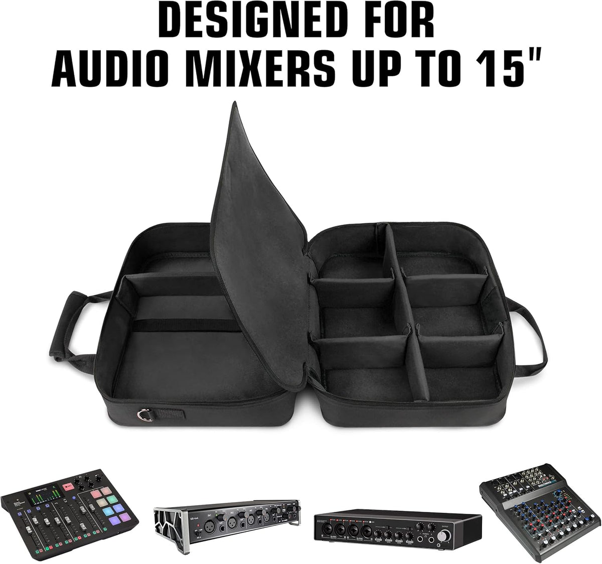 Audio Mixer Travel Case with Scratch-Resistant Interior J312