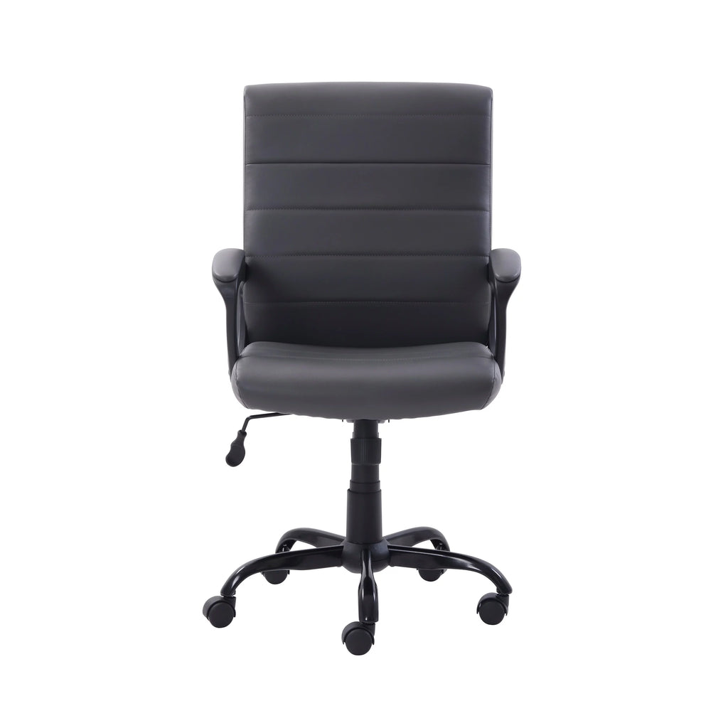 Gray Bonded Leather Mid-Back Office Chair P889