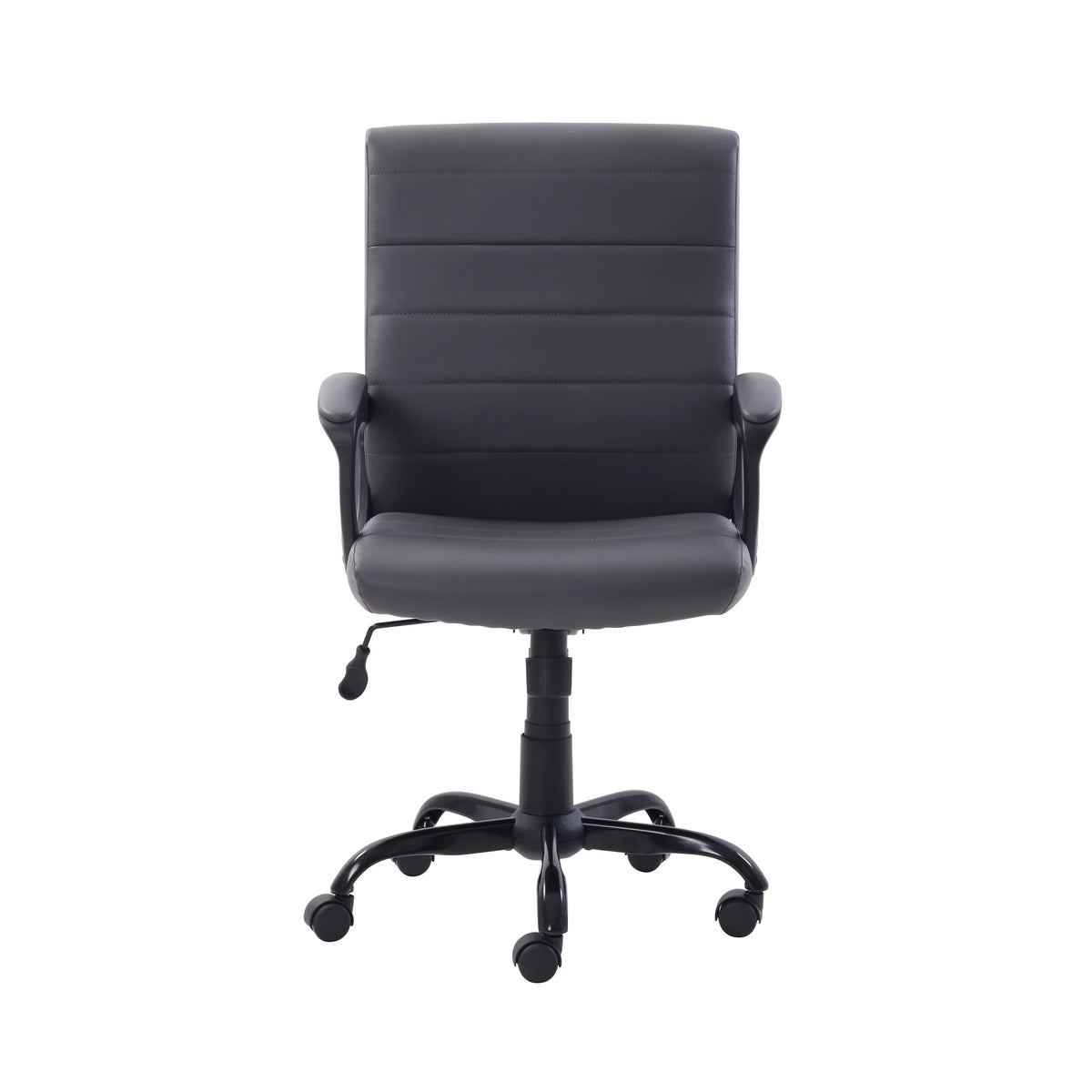 Gray Bonded Leather Mid-Back Office Chair P889