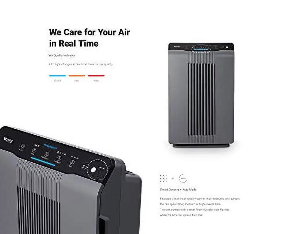 Gray Air Purifier with True HEPA and Carbon Filter Q74918