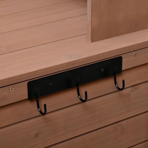Light Brown Fir Wood Potting Bench with Drawers and Storage Shelves S737645