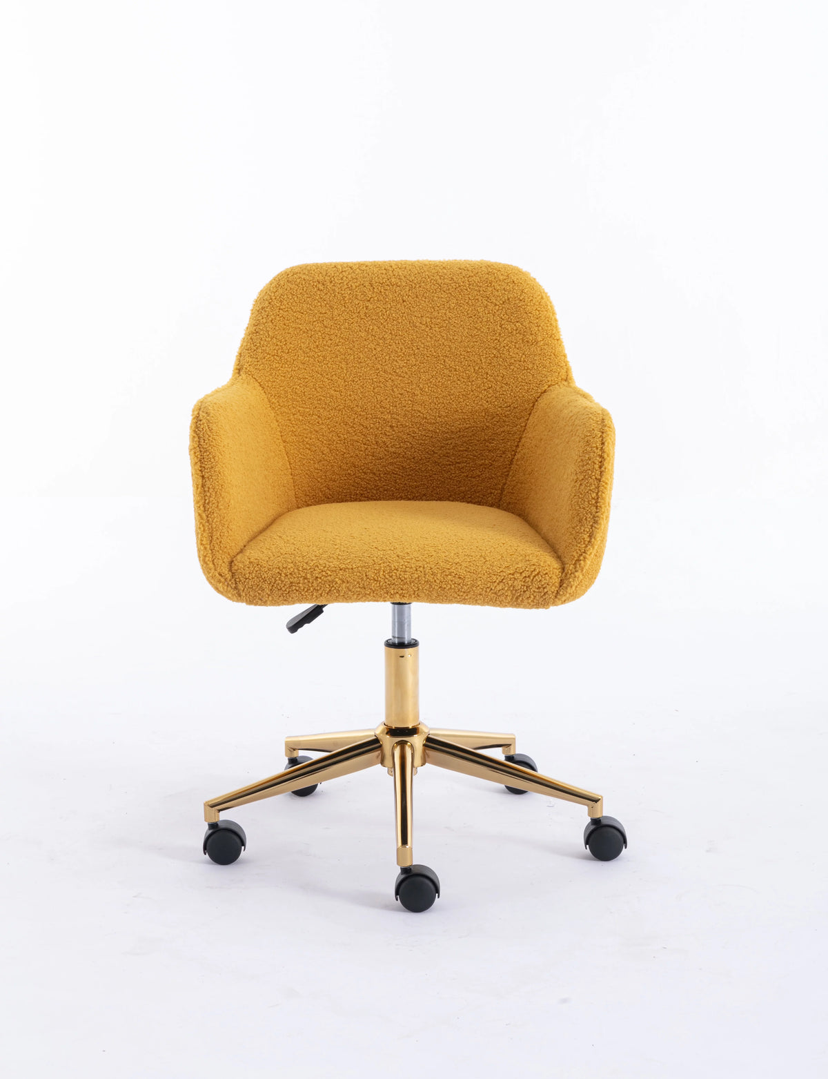 Yellow Teddy Fabric Adjustable Height Office Chair G673877
