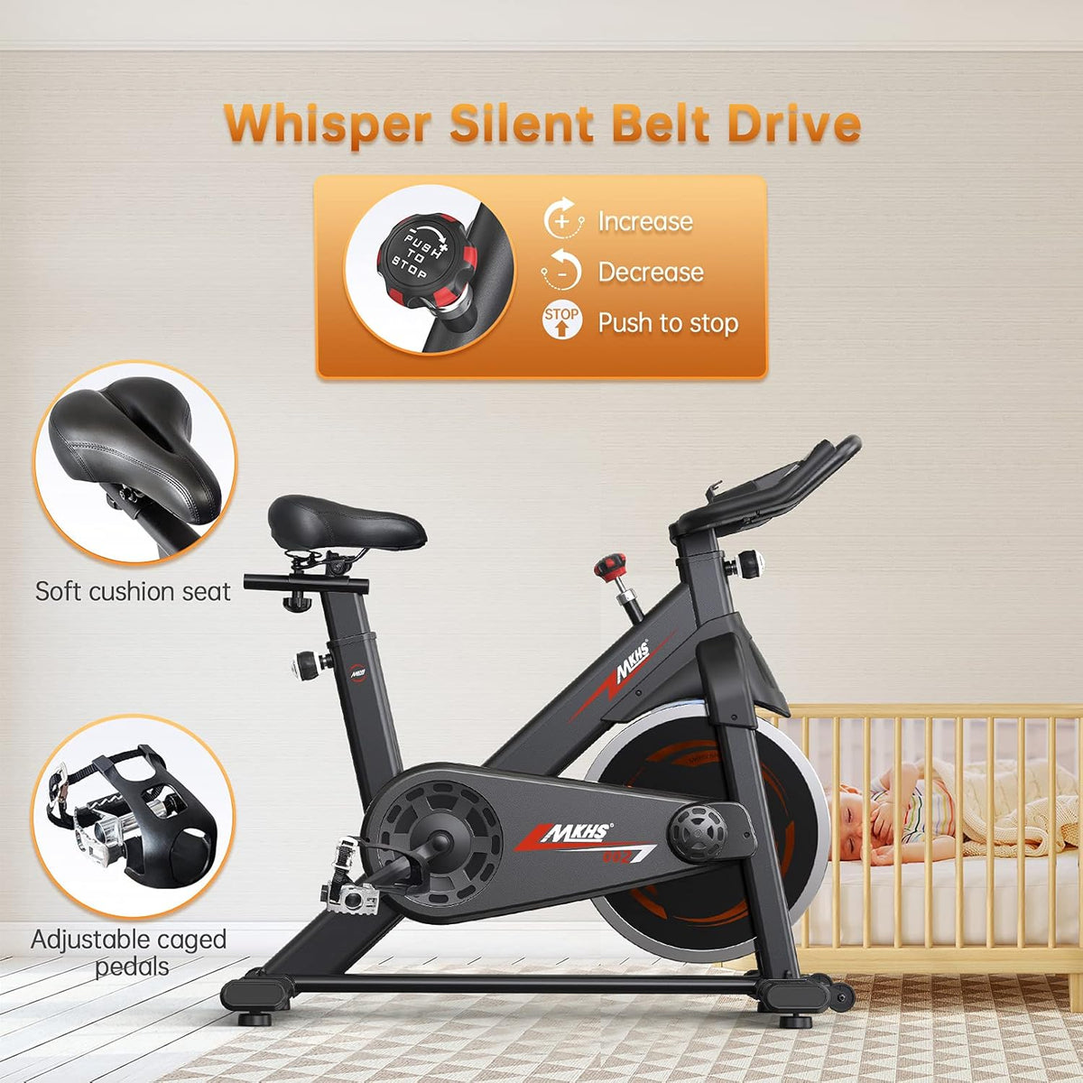 Indoor Cycling Bike with Monitor Screen Magnetic Resistance Z4425