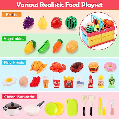 Pink Kids Kitchen Playset with Sound and Light J863