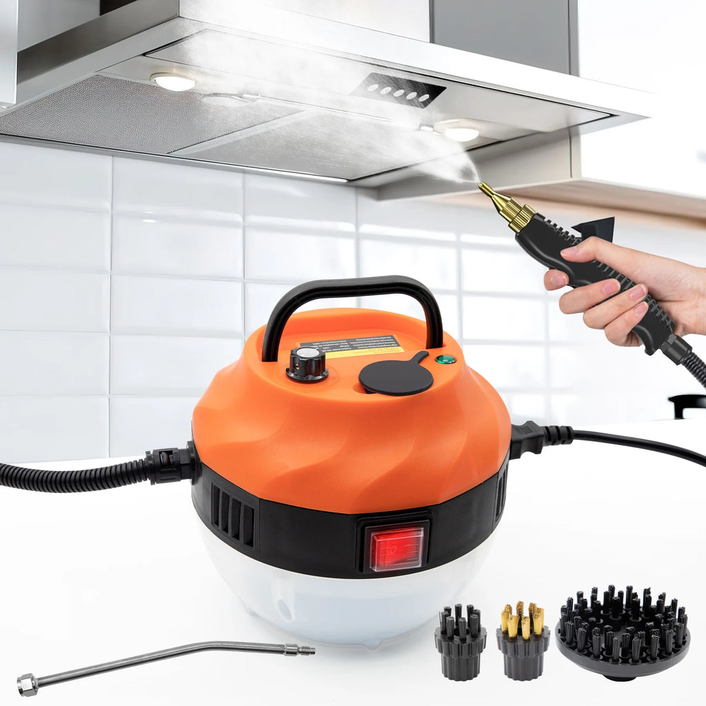 2500W High Pressure Portable Handheld Steam Cleaner with 3 Brush Heads T594583