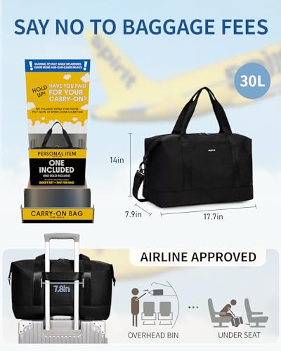 Green 30L Underseat Carry On Bag with Removable TSA Approved Wet Bag D982