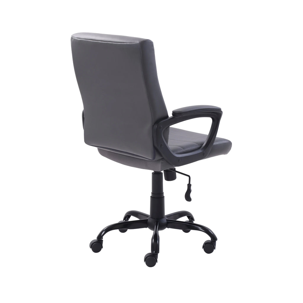 Gray Bonded Leather Mid-Back Office Chair P889